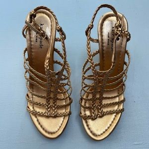 Kate Spade Shoes - Gold Braided Wedges